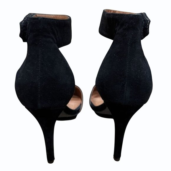 Jeffrey Campbell Solitaire Black Suede Pumps Womens Size 8 Ankle Strap Stiletto - Picture 6 of 11